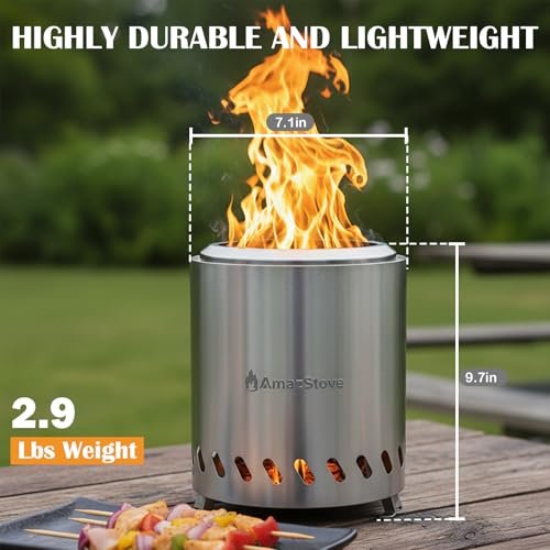 9.7 x 7.1 Inch Tabletop Fire Pit by AmazStove