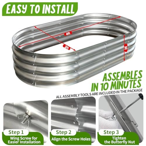 AmazStove Galvanized Raised Garden Bed Kit